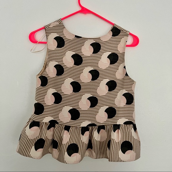 Retro Polka Dot Cropped Peplum Tank - Picture 4 of 6